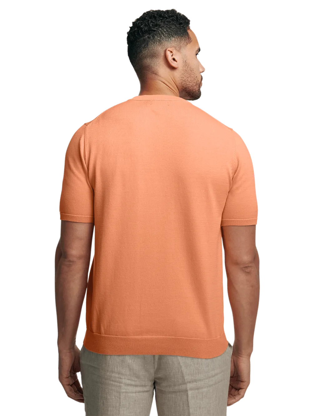 Supima Cotton Crew Neck Sweater - Coral