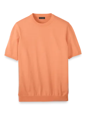 Supima Cotton Crew Neck Sweater - Coral