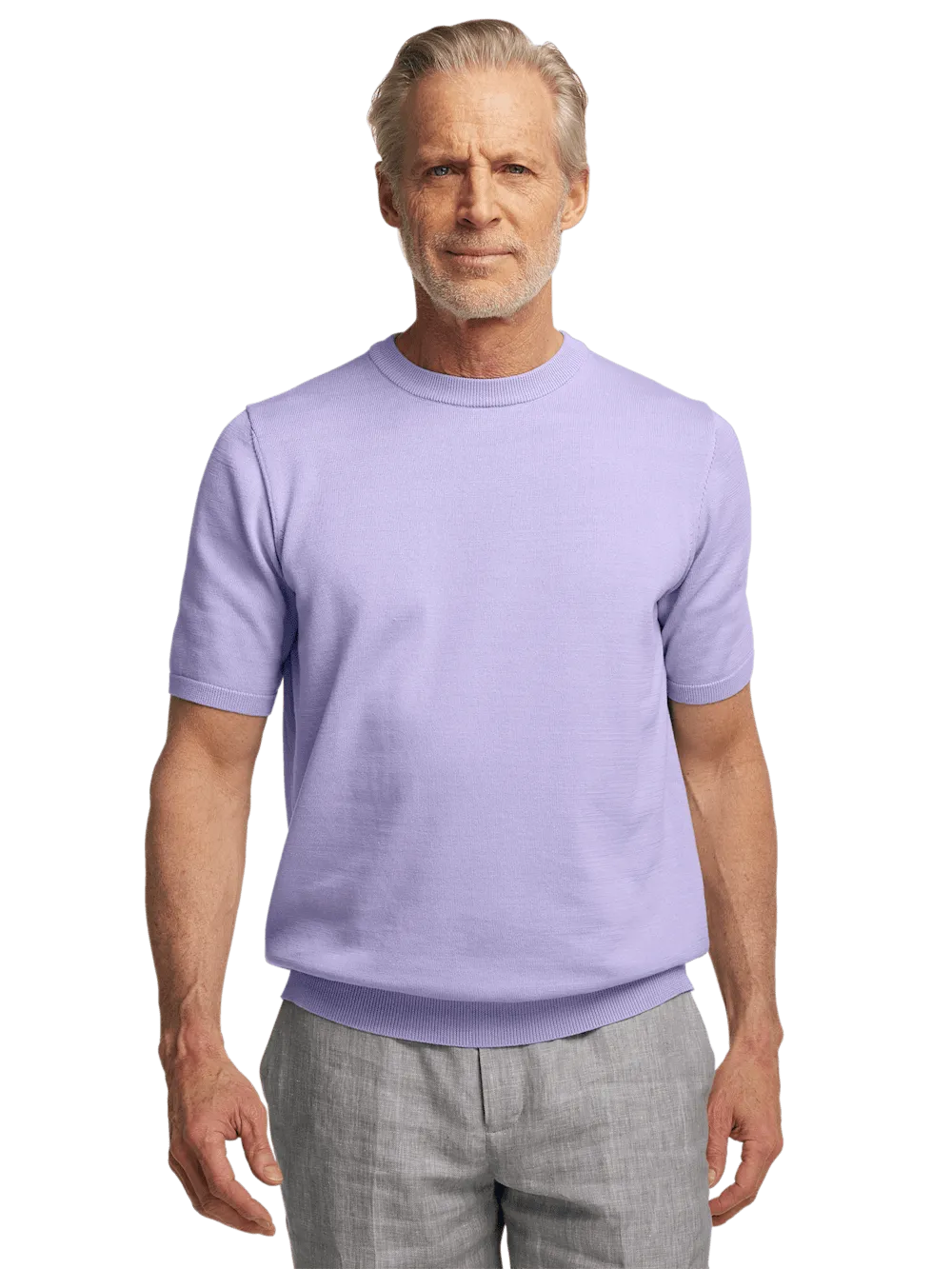 Supima Cotton Crew Neck Sweater - Lavender