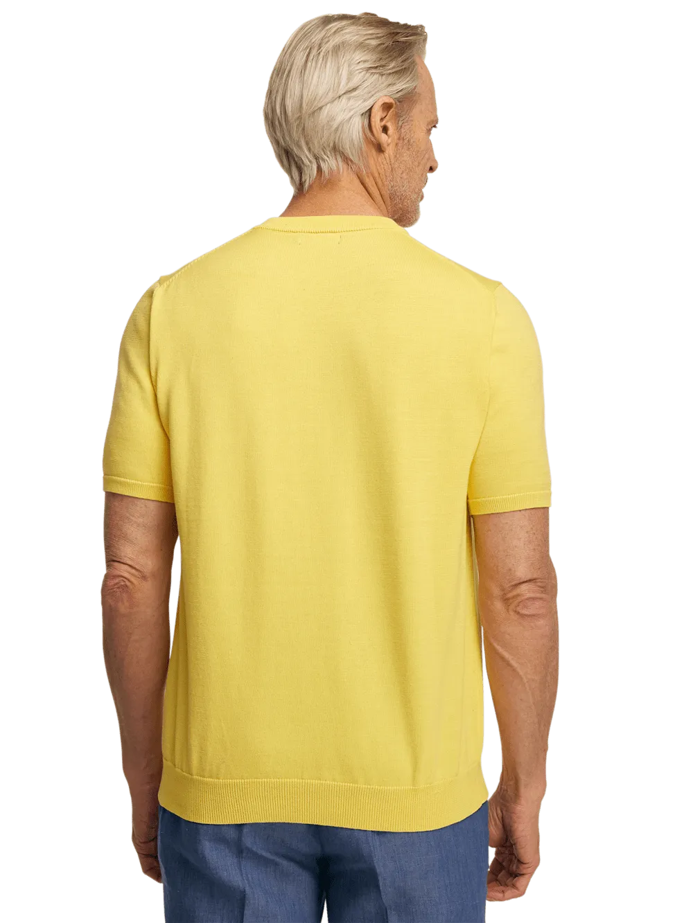 Supima Cotton Crew Neck Sweater - Light Yellow