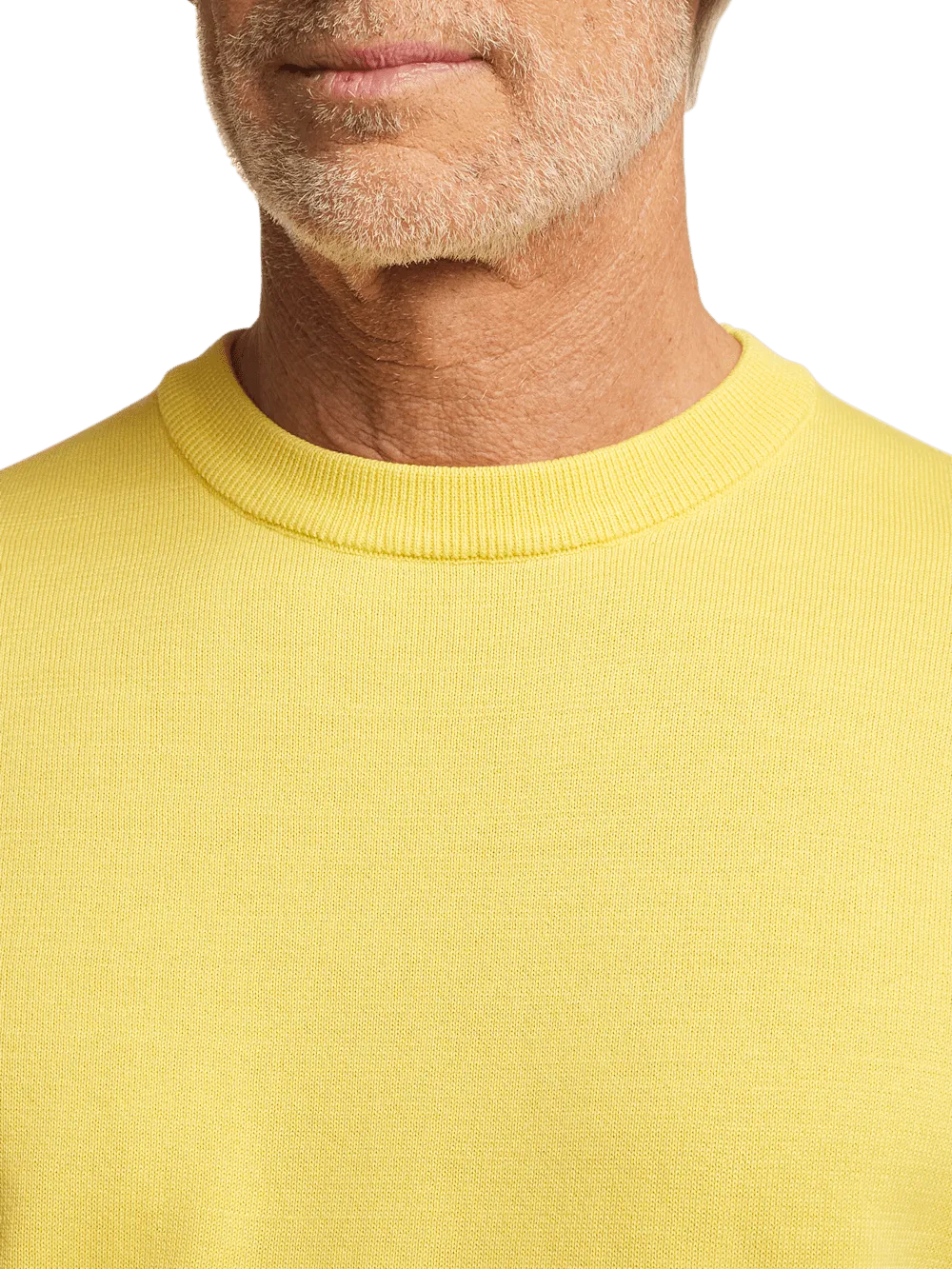 Supima Cotton Crew Neck Sweater - Light Yellow