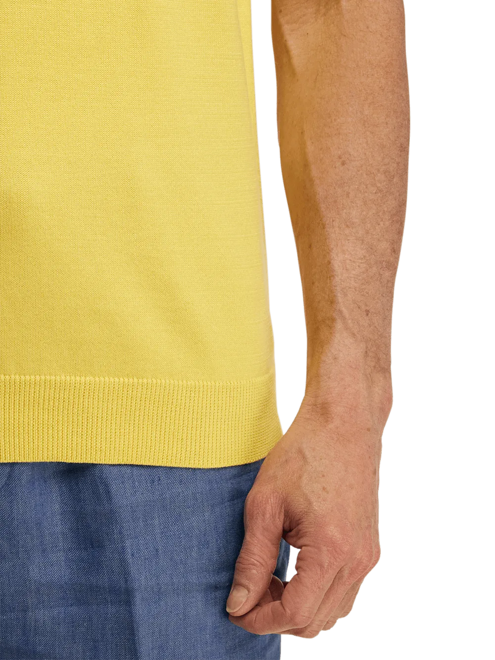 Supima Cotton Crew Neck Sweater - Light Yellow