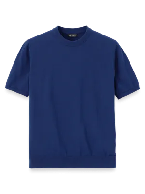 Supima Cotton Crew Neck Sweater - Navy