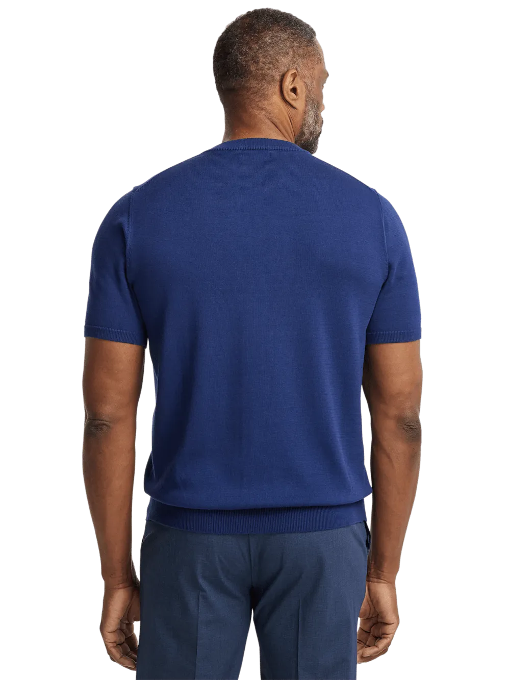 Supima Cotton Crew Neck Sweater - Navy