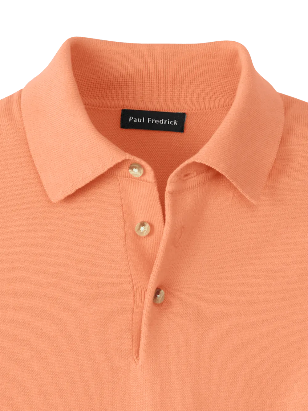 Supima Cotton Three Button Polo - Coral