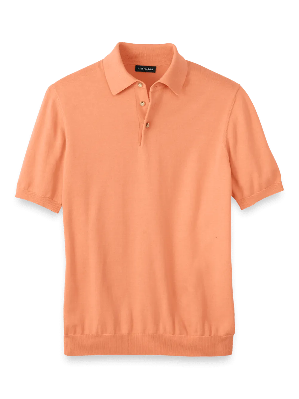 Supima Cotton Three Button Polo - Coral