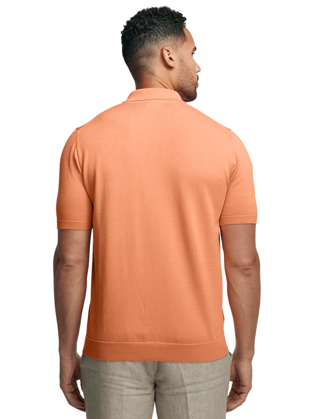 Supima Cotton Three Button Polo - Coral