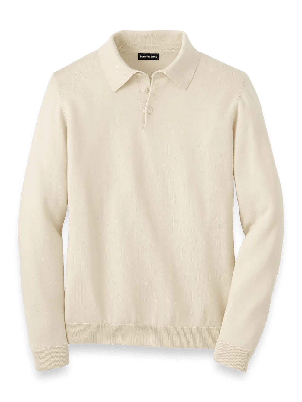 Supima Cotton Three Button Polo - Ivory