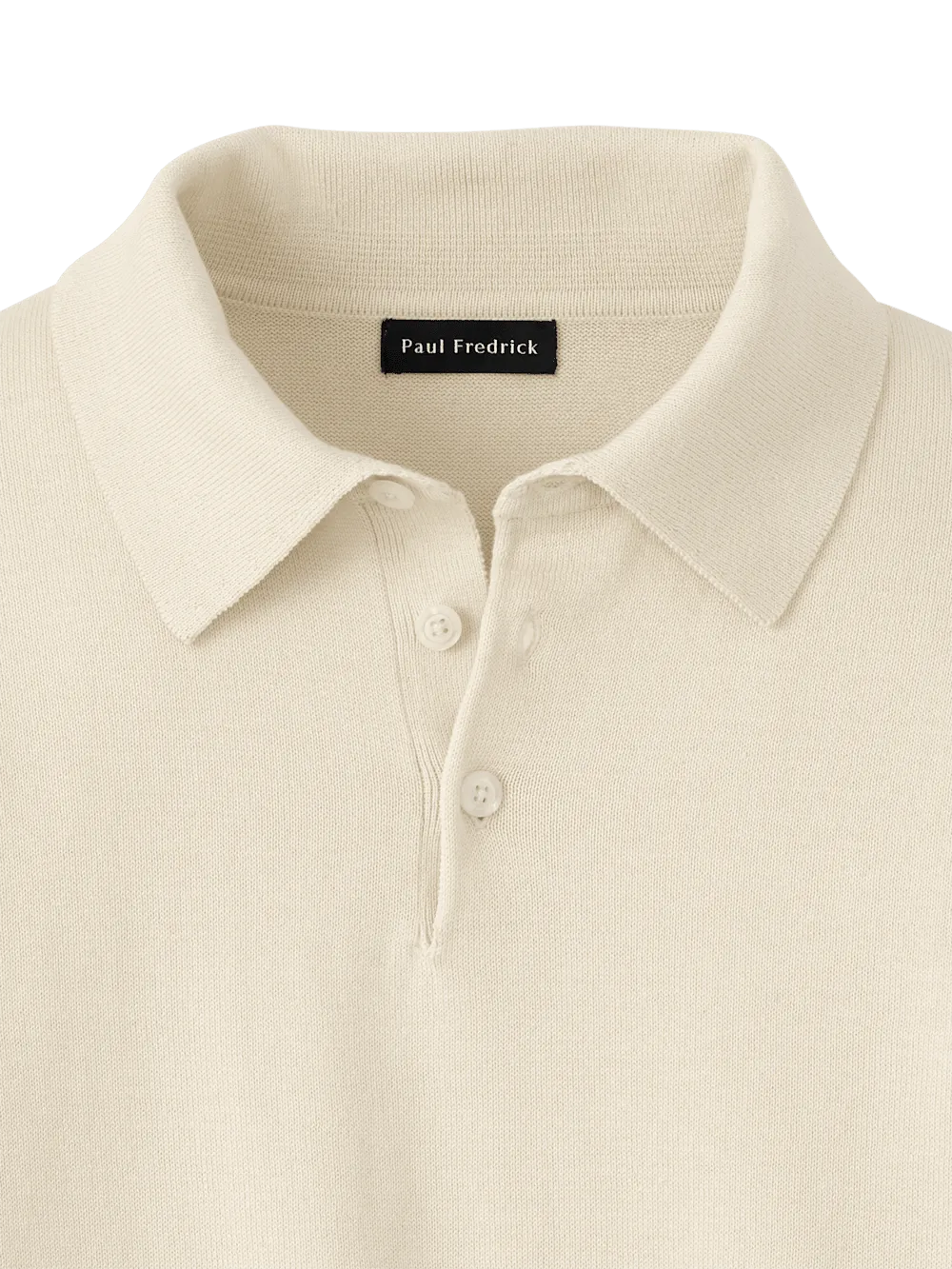 Supima Cotton Three Button Polo - Ivory