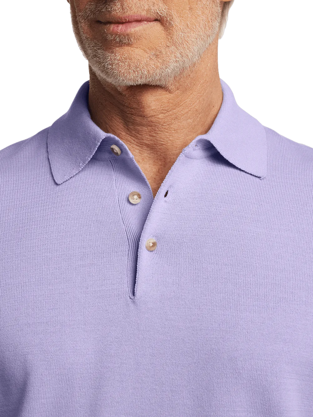 Supima Cotton Three Button Polo - Lavender