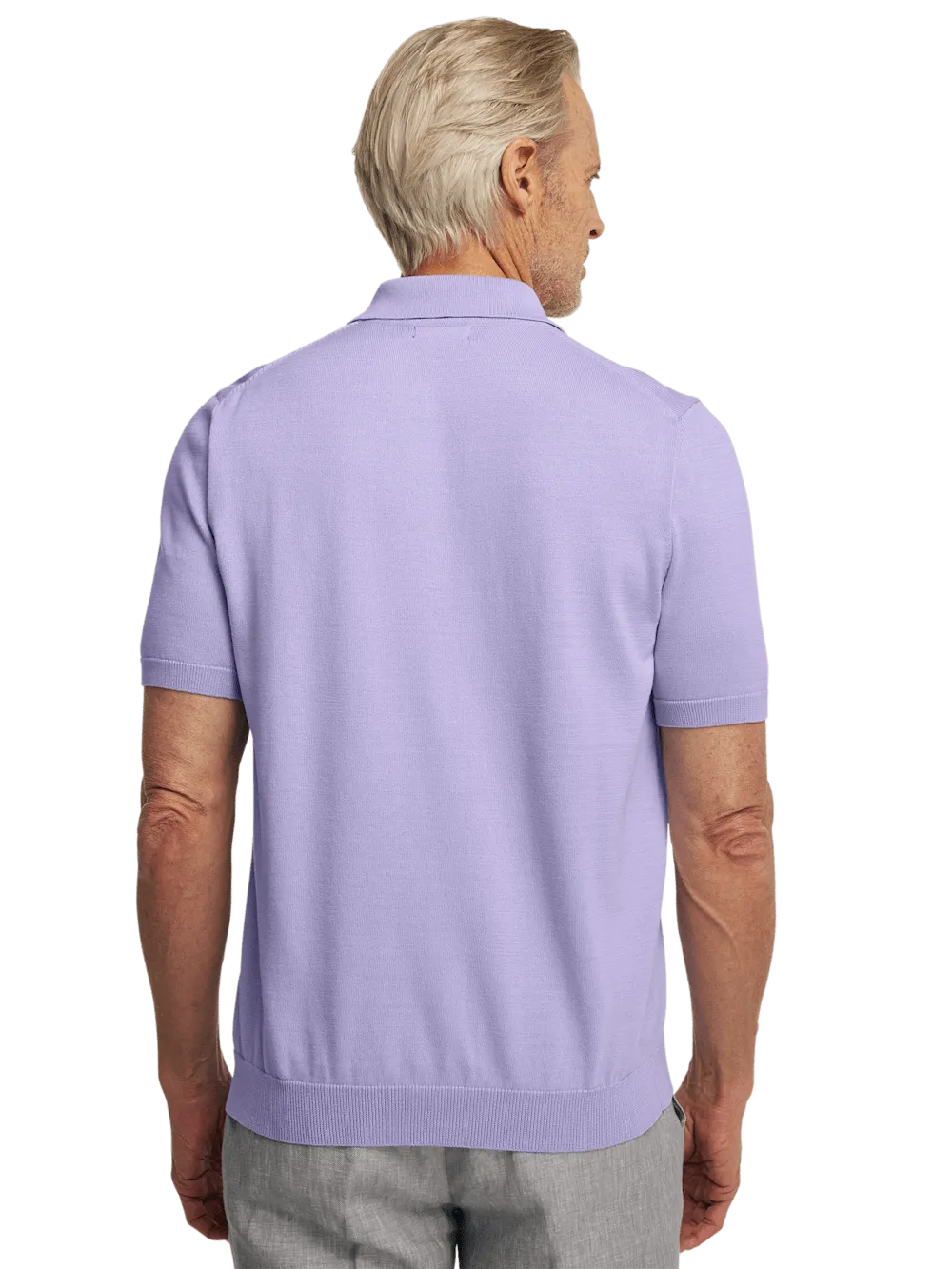 Supima Cotton Three Button Polo - Lavender