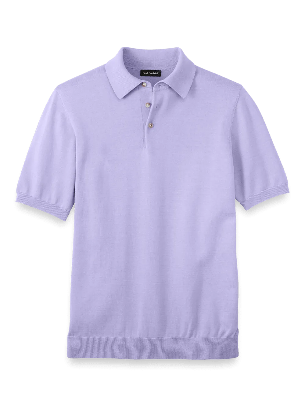 Supima Cotton Three Button Polo - Lavender