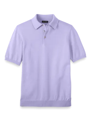 Supima Cotton Three Button Polo - Lavender