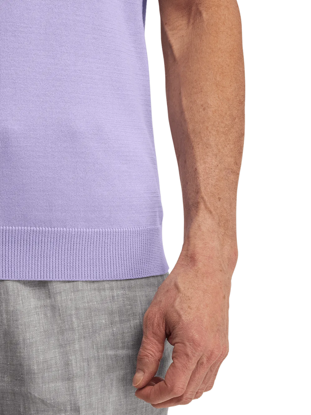 Supima Cotton Three Button Polo - Lavender