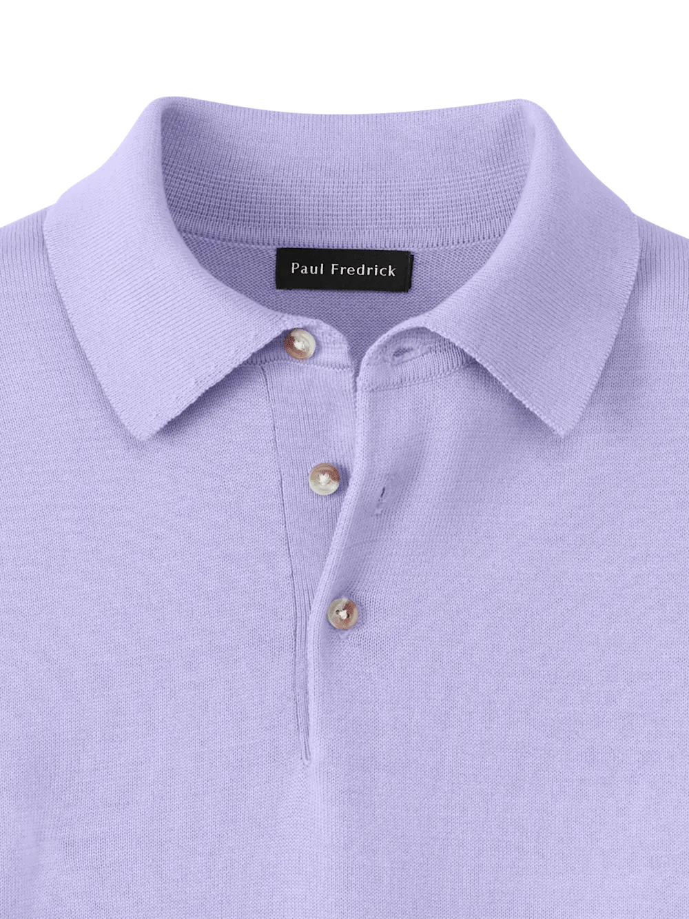 Supima Cotton Three Button Polo - Lavender