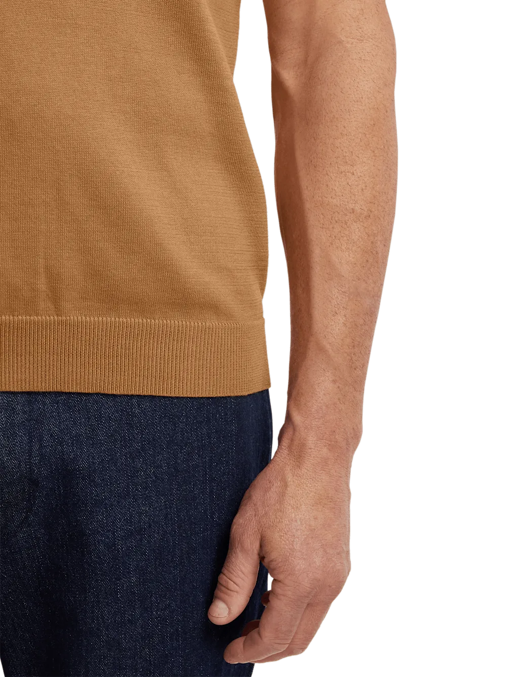 Supima Cotton Three Button Polo - Light Brown