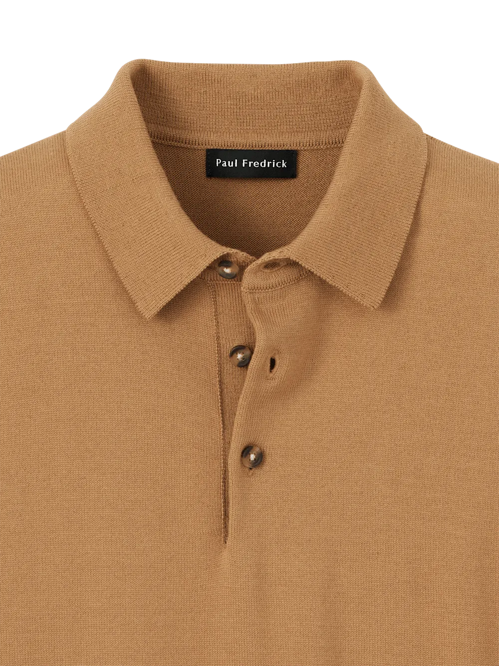Supima Cotton Three Button Polo - Light Brown