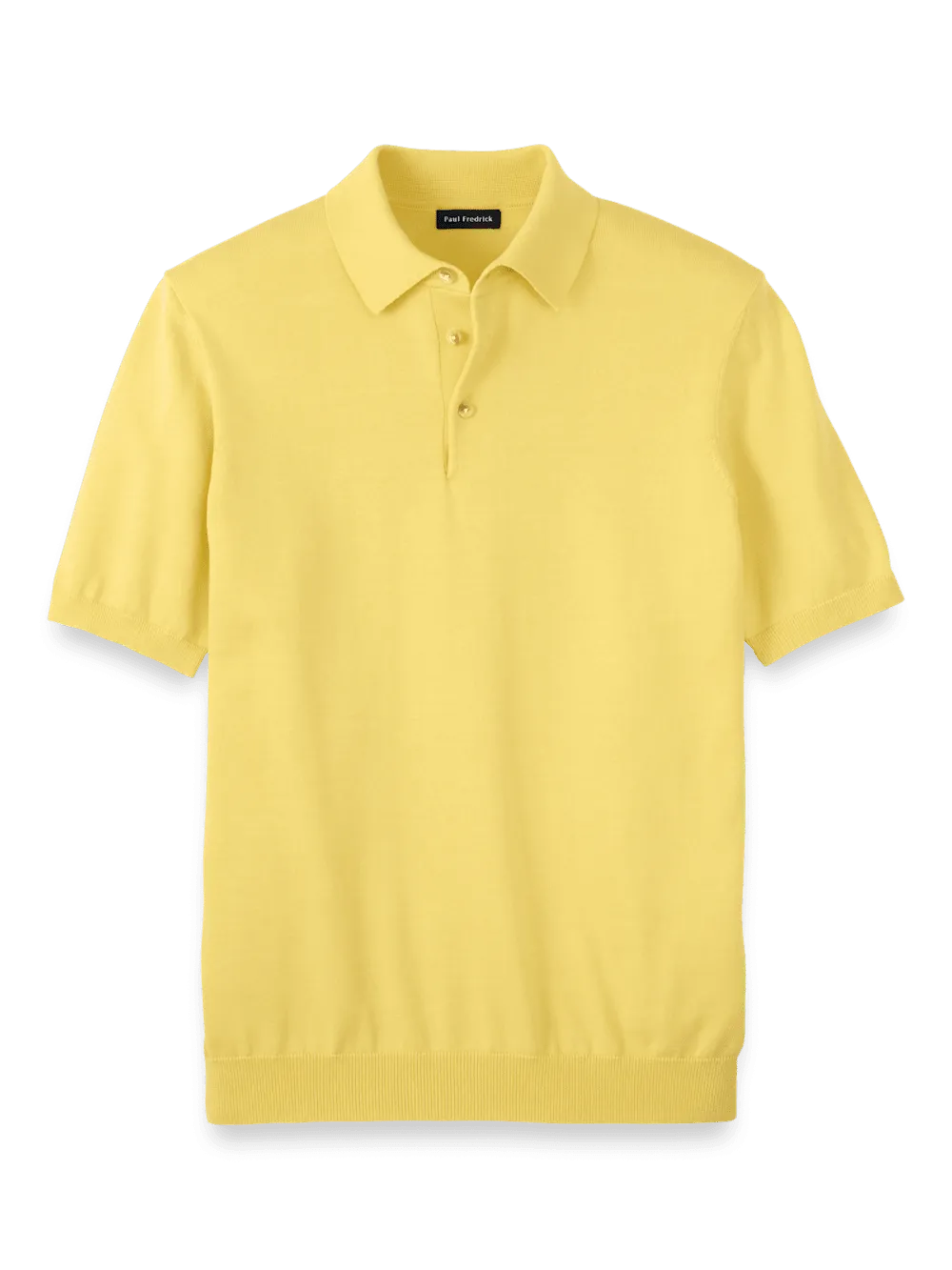 Supima Cotton Three Button Polo - Light Yellow