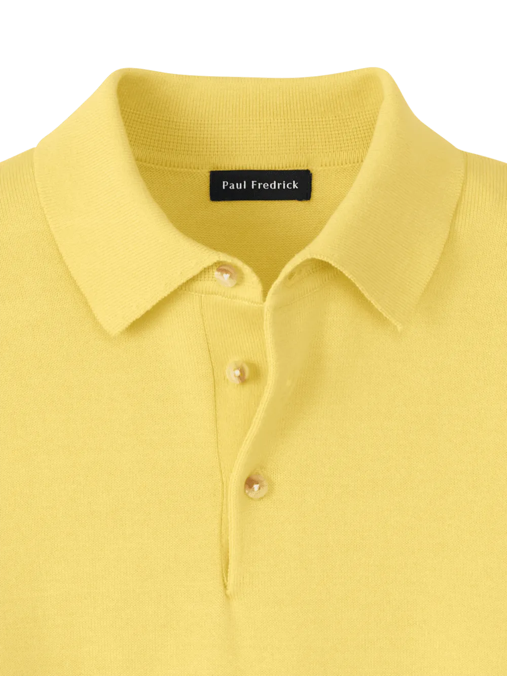 Supima Cotton Three Button Polo - Light Yellow