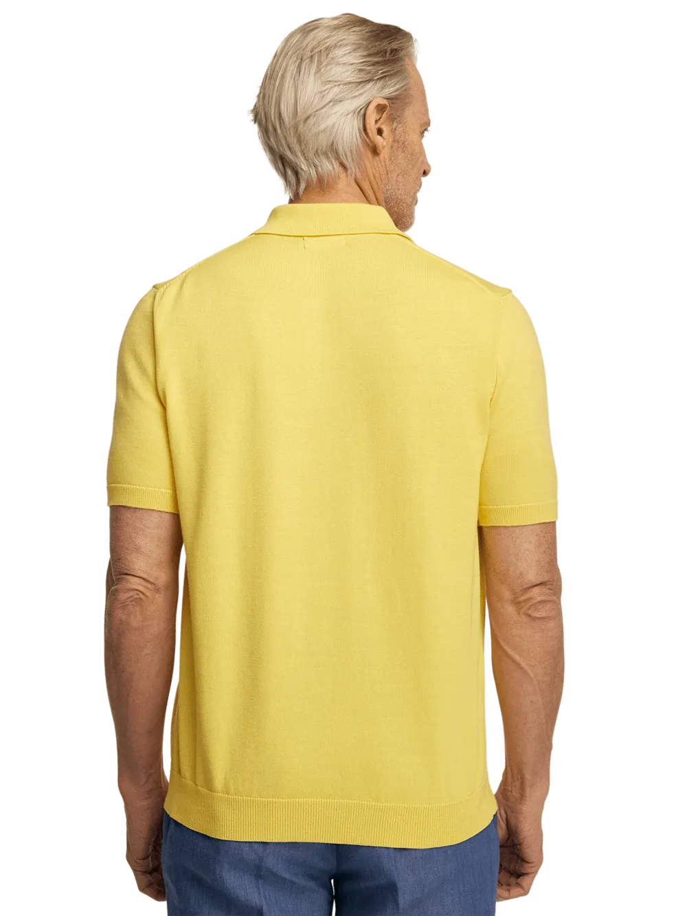Supima Cotton Three Button Polo - Light Yellow