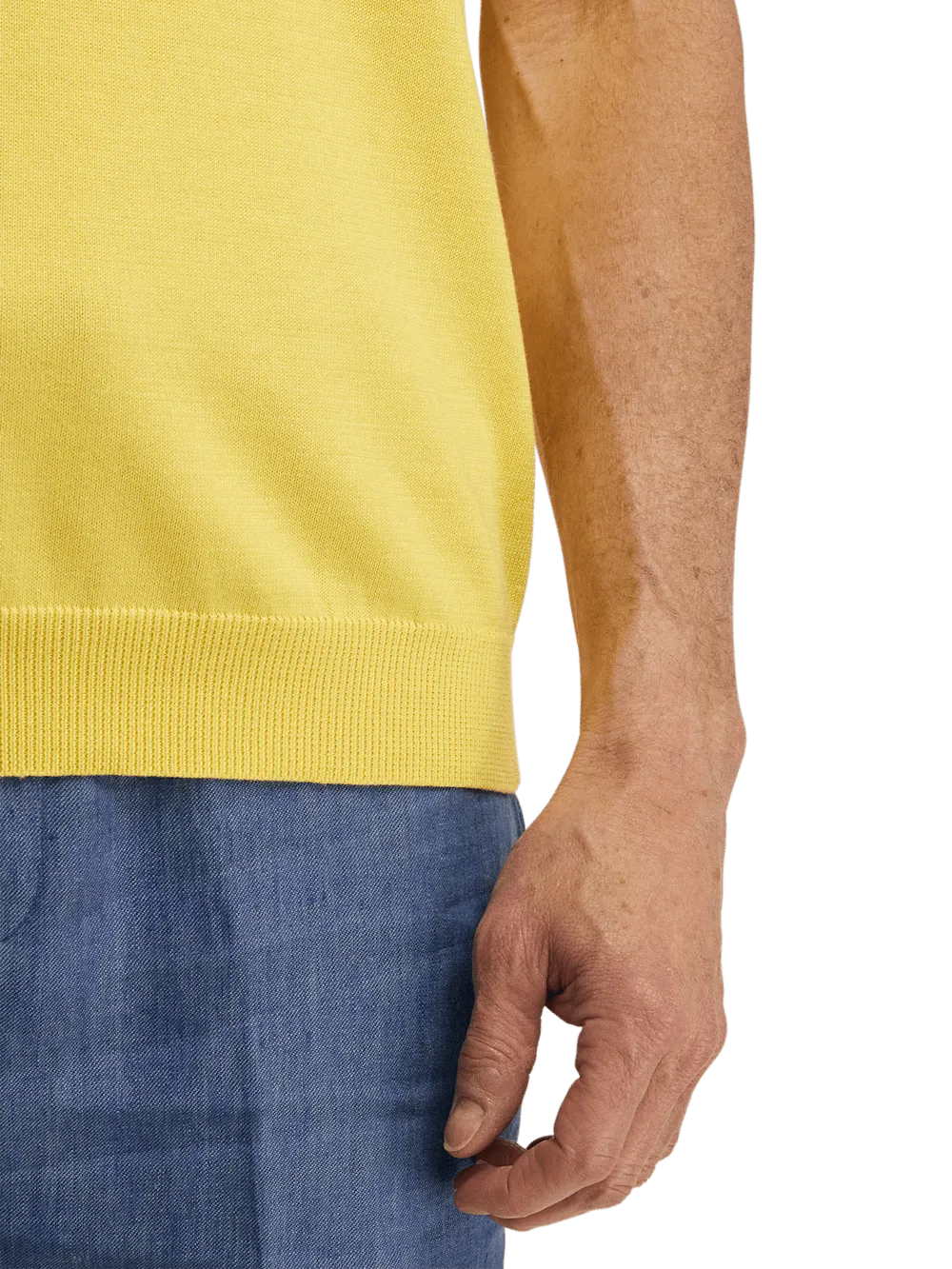 Supima Cotton Three Button Polo - Light Yellow
