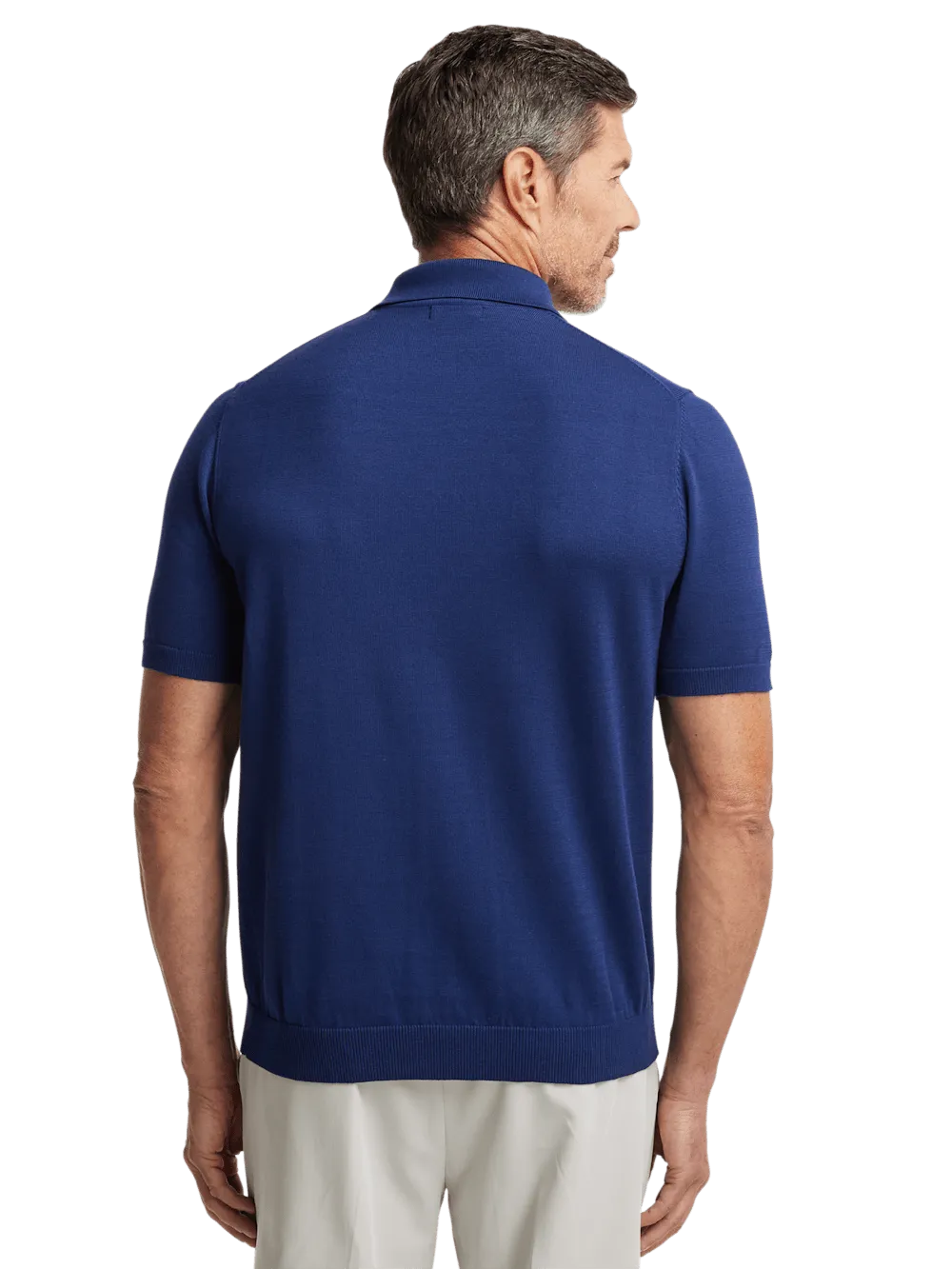 Supima Cotton Three Button Polo - Navy
