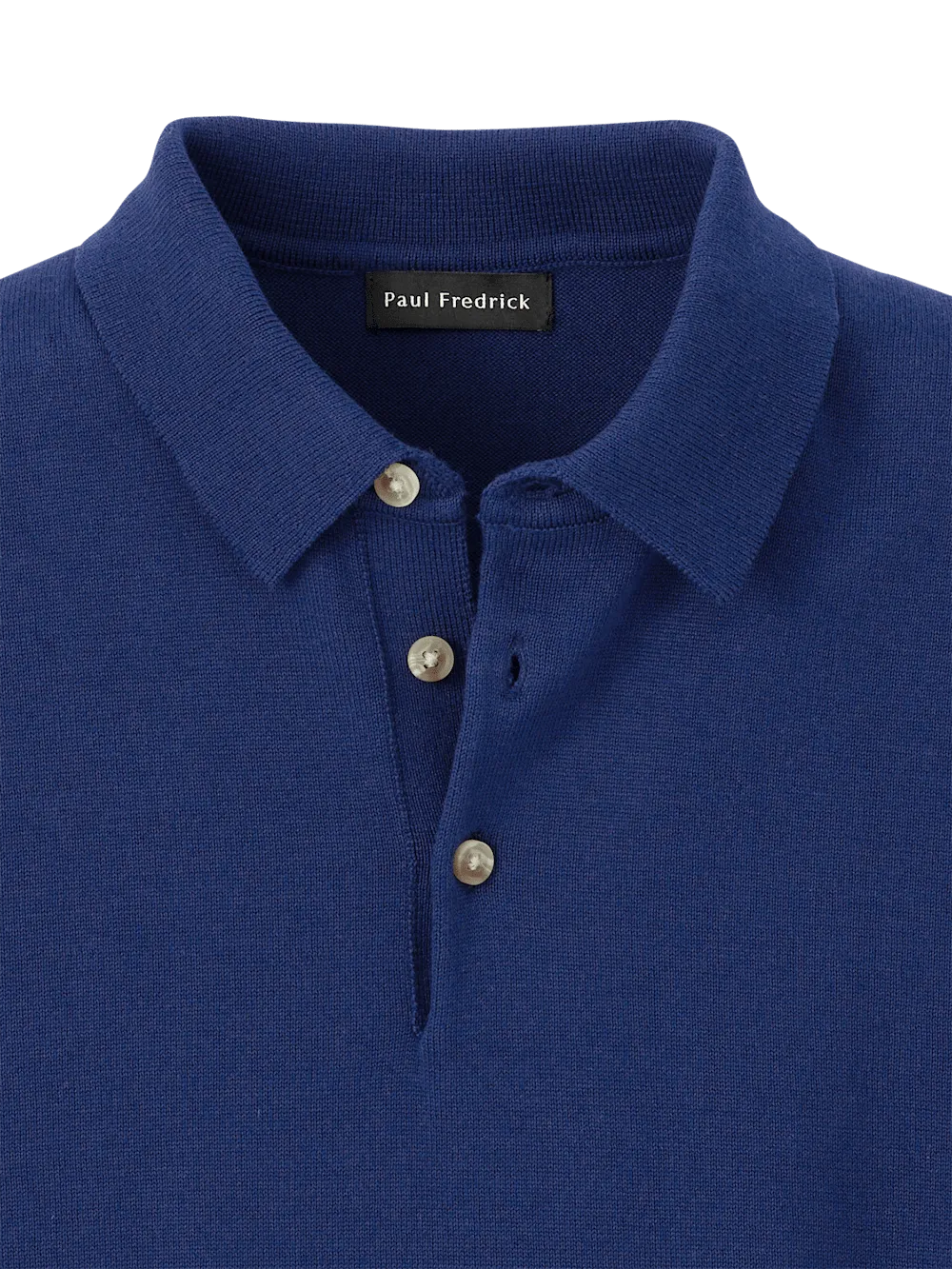 Supima Cotton Three Button Polo - Navy