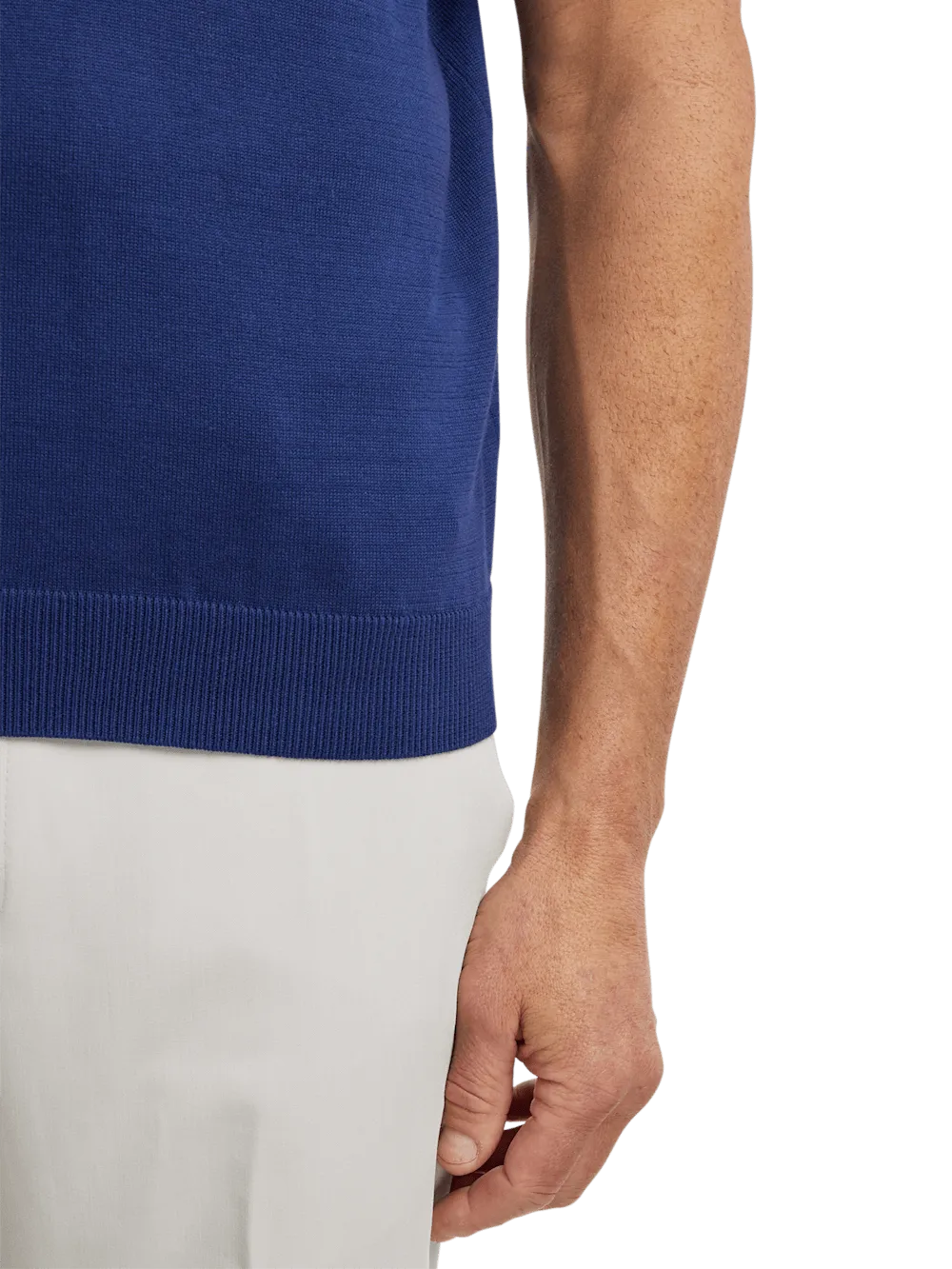 Supima Cotton Three Button Polo - Navy