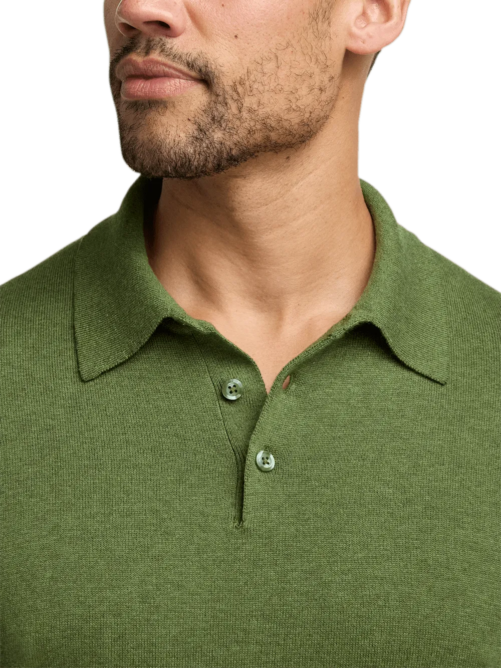 Supima Cotton Three Button Polo - Olive