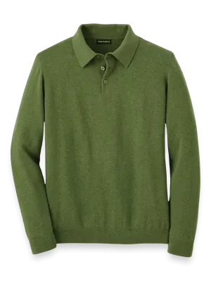 Supima Cotton Three Button Polo - Olive