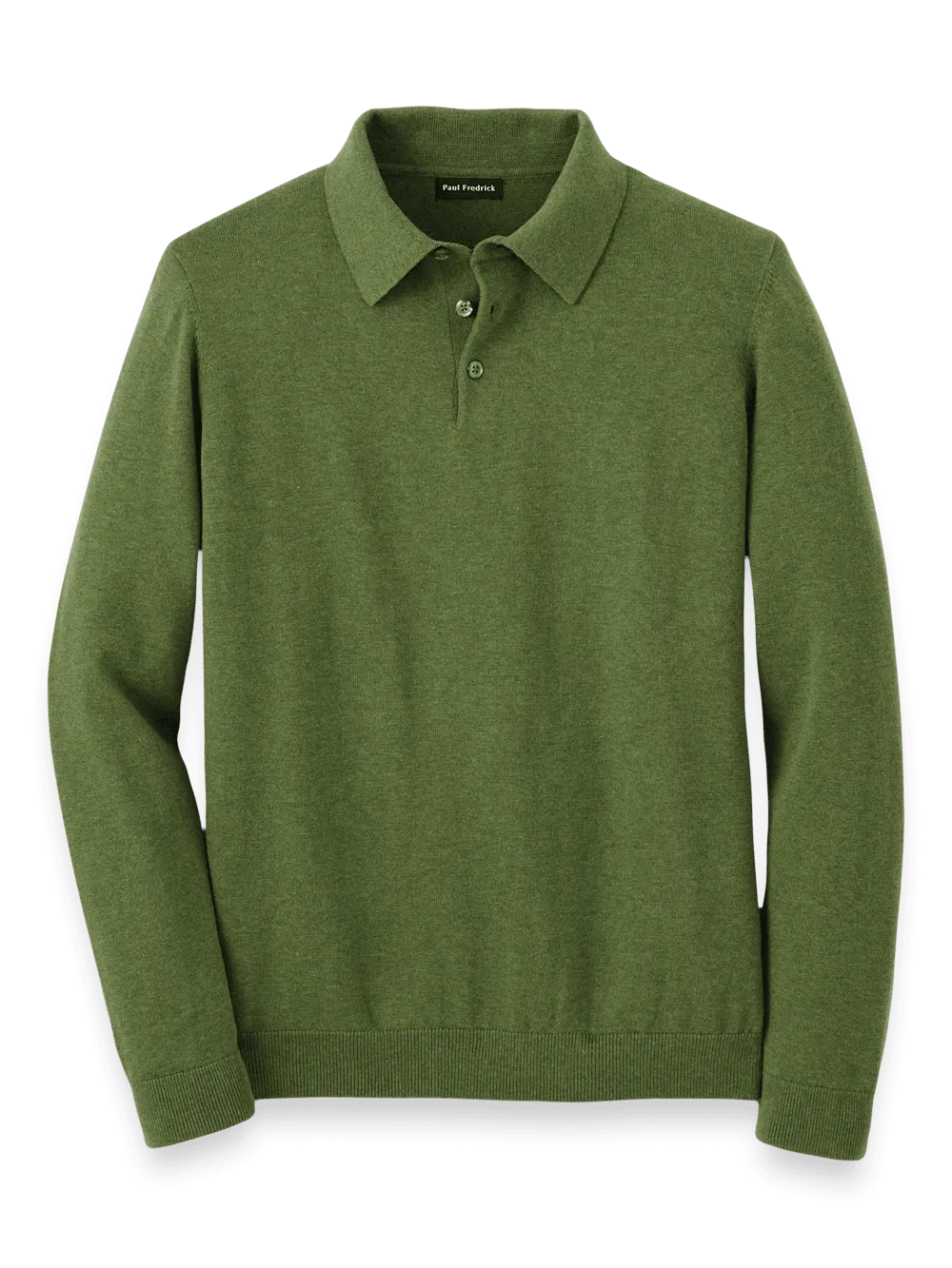 Supima Cotton Three Button Polo - Olive