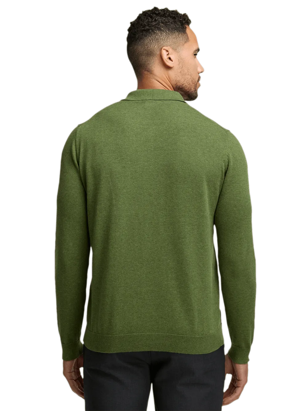 Supima Cotton Three Button Polo - Olive