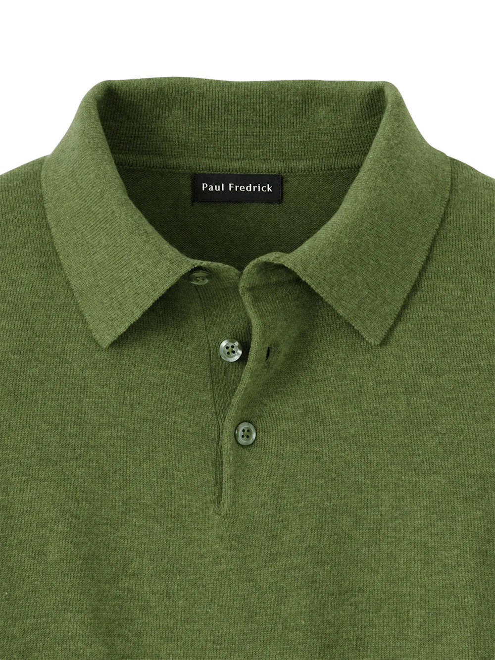 Supima Cotton Three Button Polo - Olive