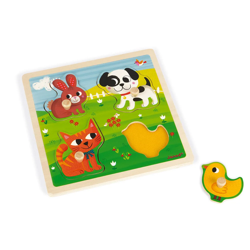 Tactile 4 Piece Puzzle - My First Animals
