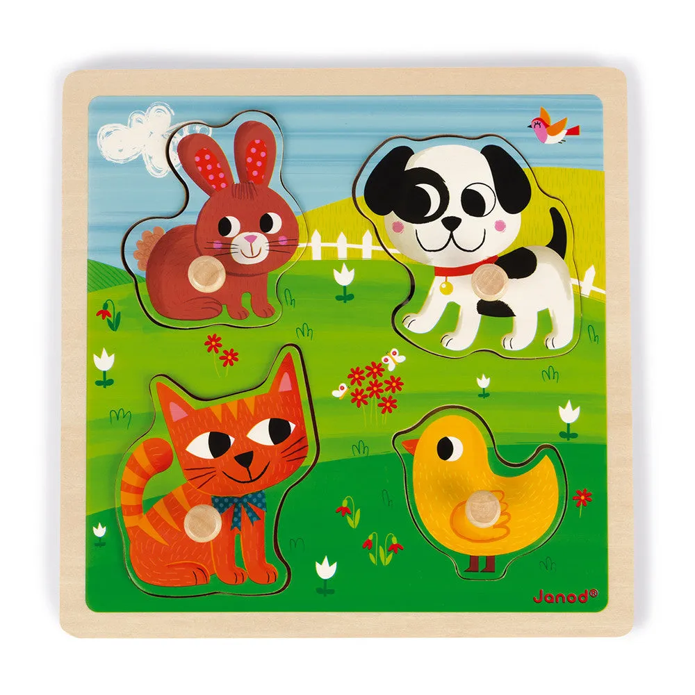 Tactile 4 Piece Puzzle - My First Animals