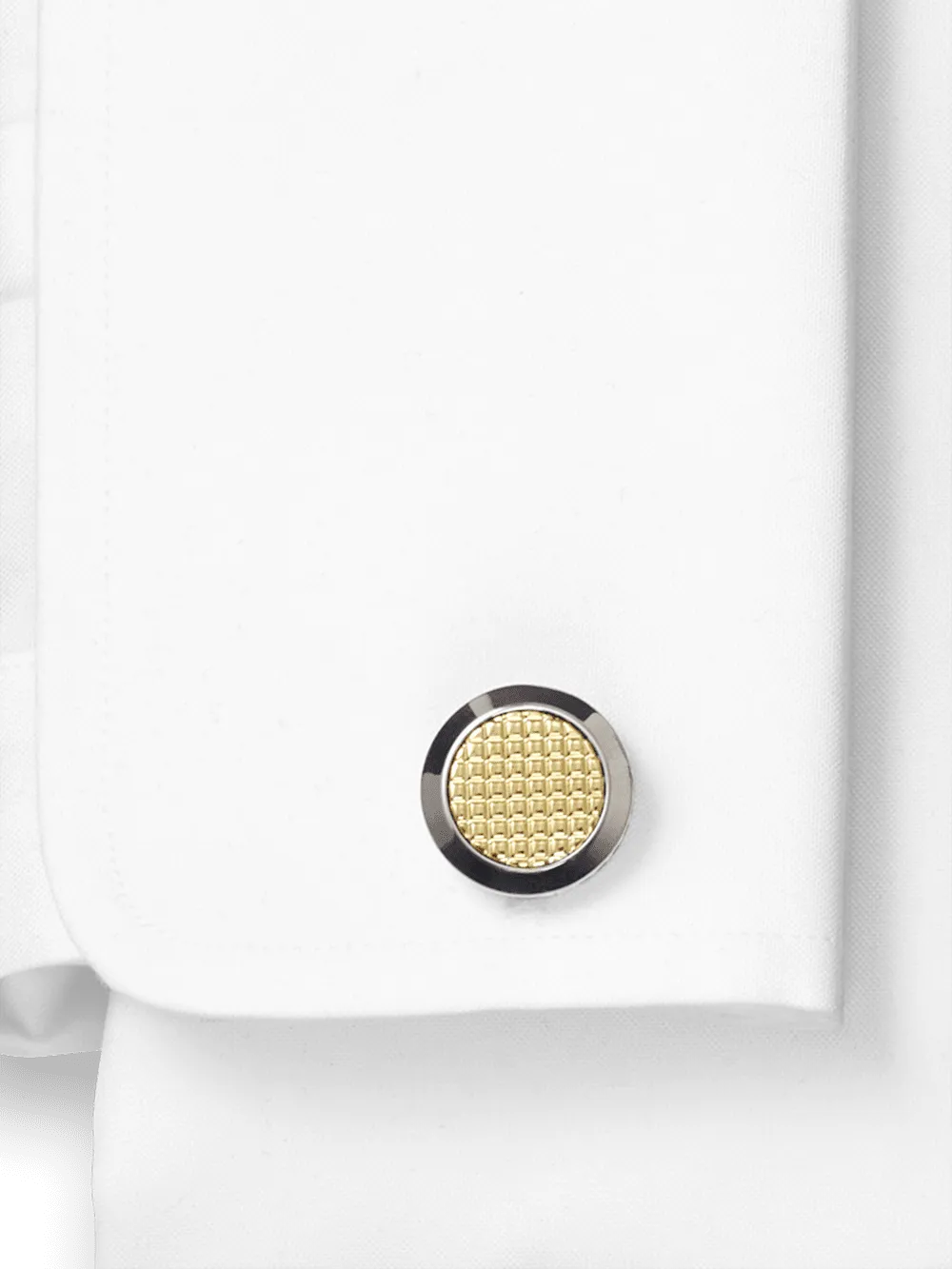 Textured Circle Cufflink - Gold/silver