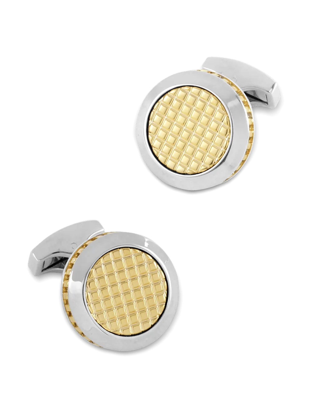 Textured Circle Cufflink - Gold/silver