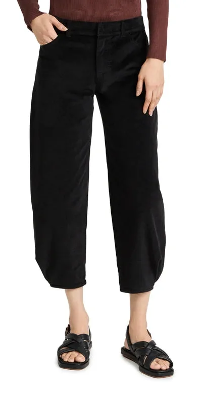 Tibi Brancusi Mid-rise Stretch Velvet Tapered Pants Black Sz 28 NWT
