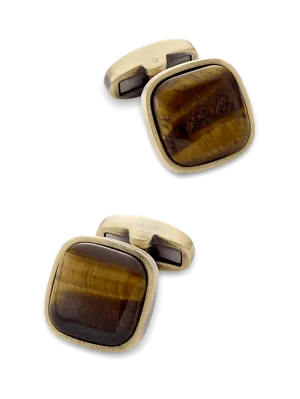 Tigers Eye Cufflinks - Brown