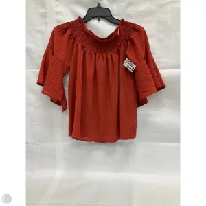 Top Short Sleeve By Blue Rain In Orange, Size: M