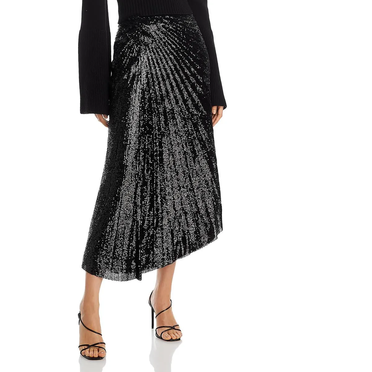Tori Womens Sequin Long Midi Skirt