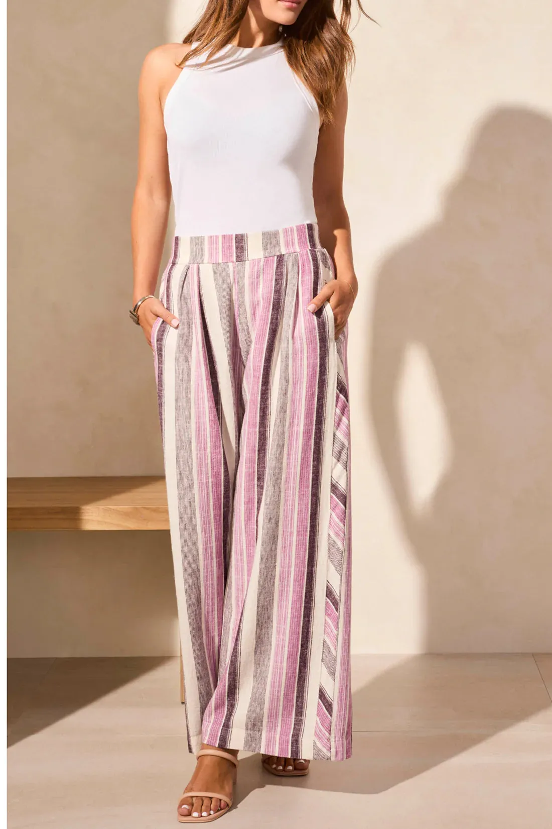 Tribal Wide Leg Striped Pants