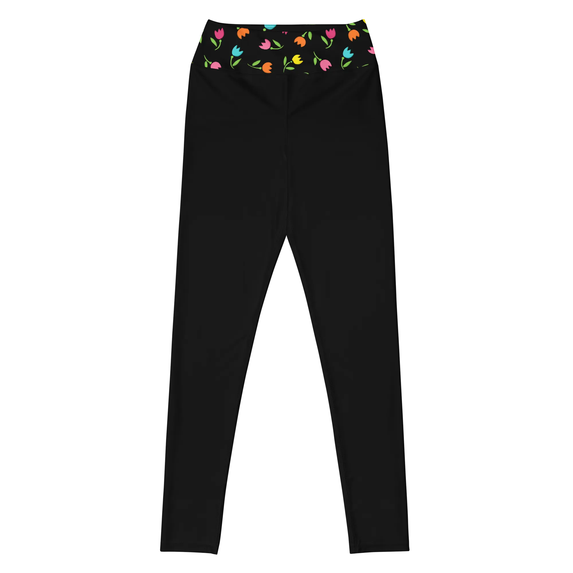 Tulips Banded Yoga Leggings
