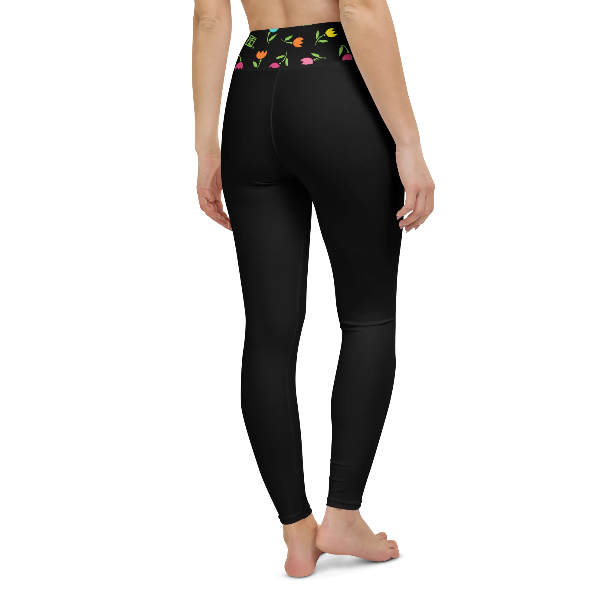 Tulips Banded Yoga Leggings