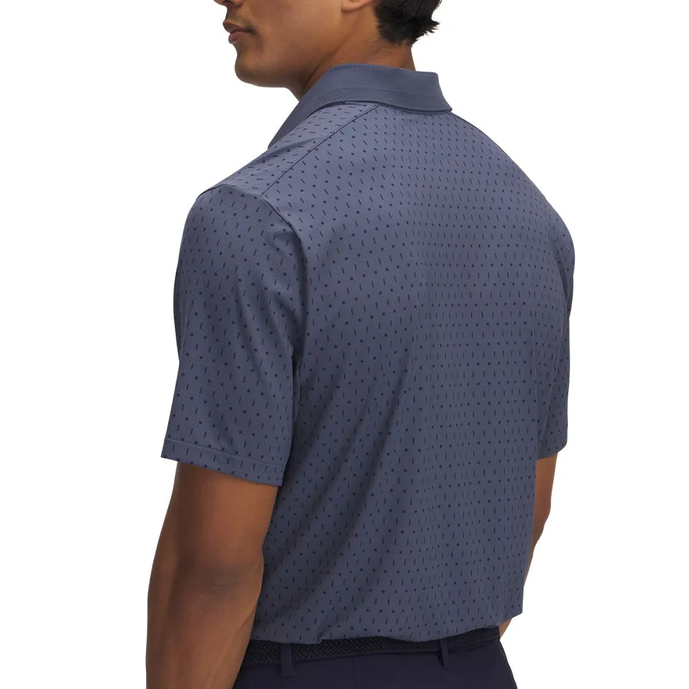 Under Armour Drive Chill Printed Polo Shirt - Downpour Grey/White/Midnight Navy
