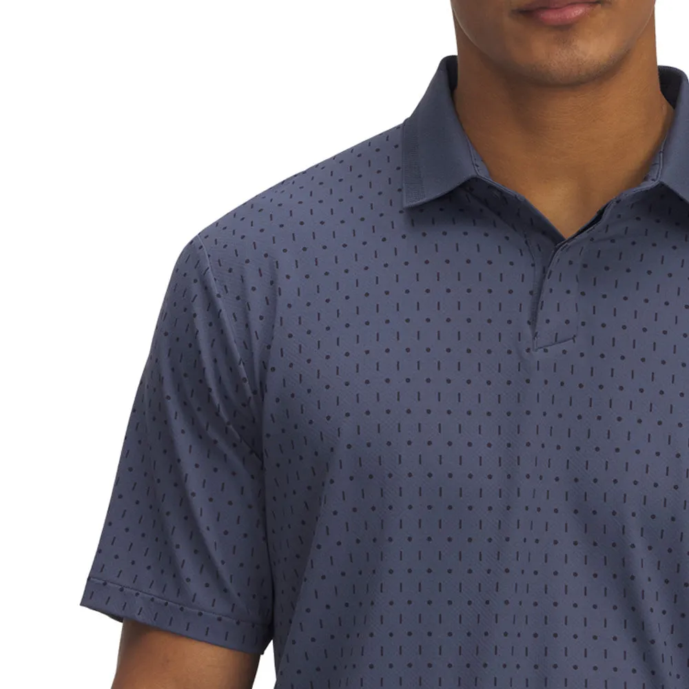 Under Armour Drive Chill Printed Polo Shirt - Downpour Grey/White/Midnight Navy