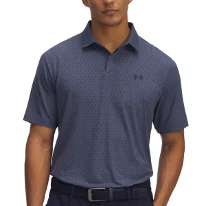 Under Armour Drive Chill Printed Polo Shirt - Downpour Grey/White/Midnight Navy
