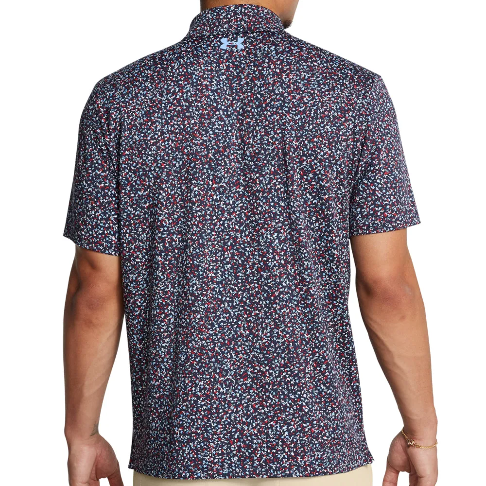 Under Armour Playoff 3.0 Printed Polo Shirt - Midnight Navy/Horizon Blue/Nimbus Blue