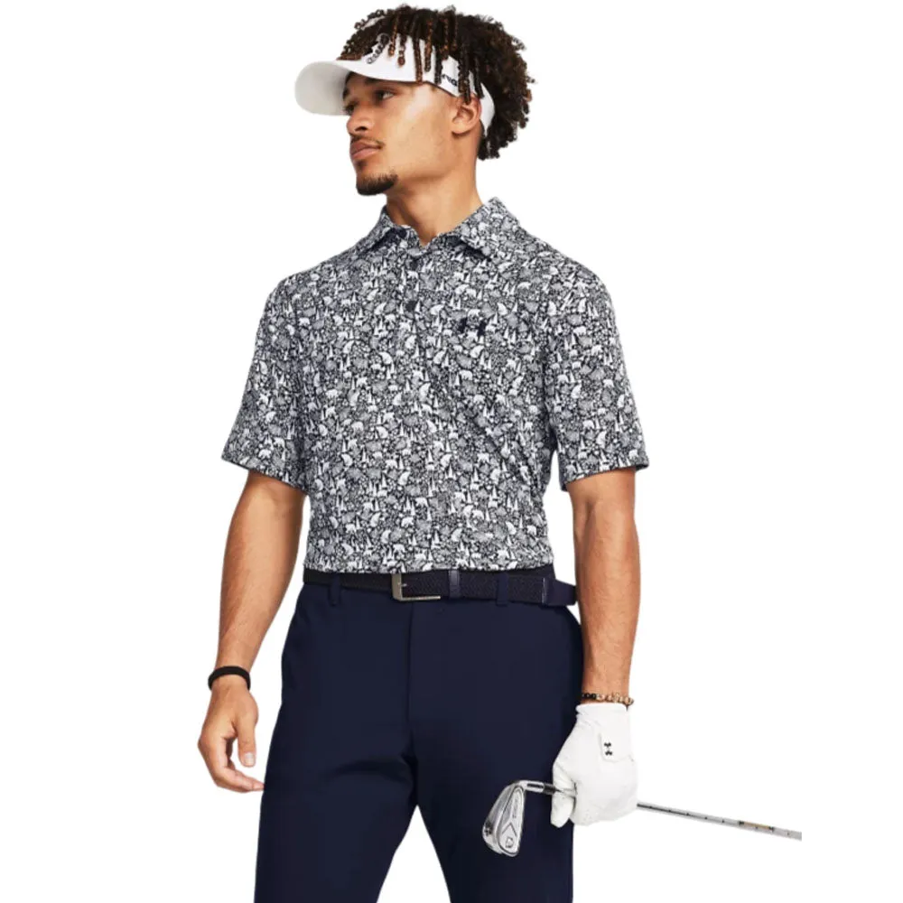 Under Armour Playoff 3.0 Printed Polo Shirt - Midnight Navy/Midnight Navy