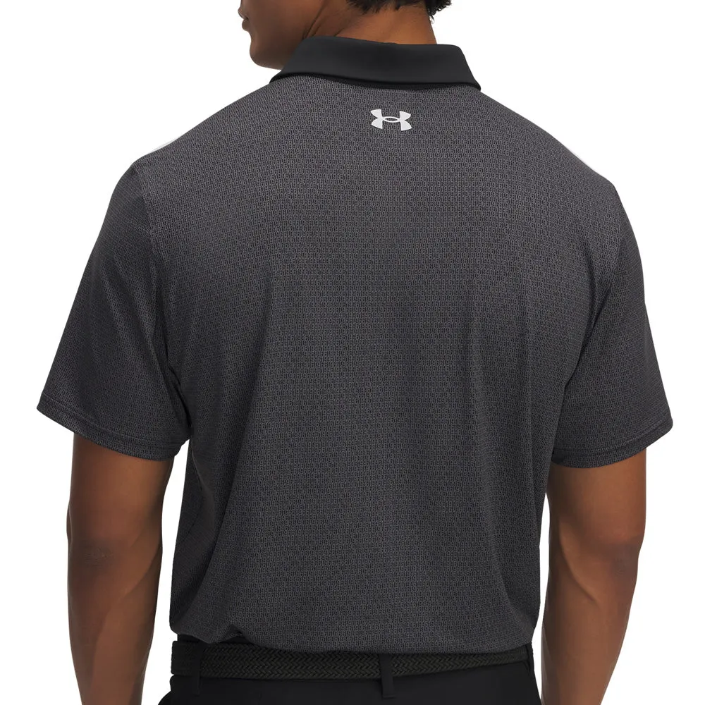 Under Armour Tee To Green Printed Polo Shirts - Black/Halo Gray